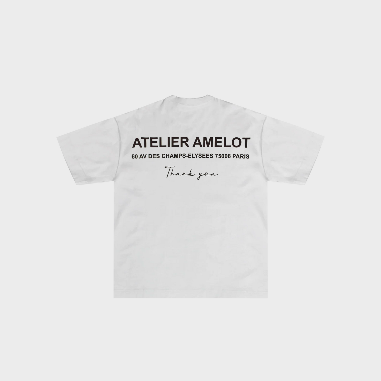 Atelier Amelot - T-shirt luxe White Thank you Champs-Elysées - Coupe Regular