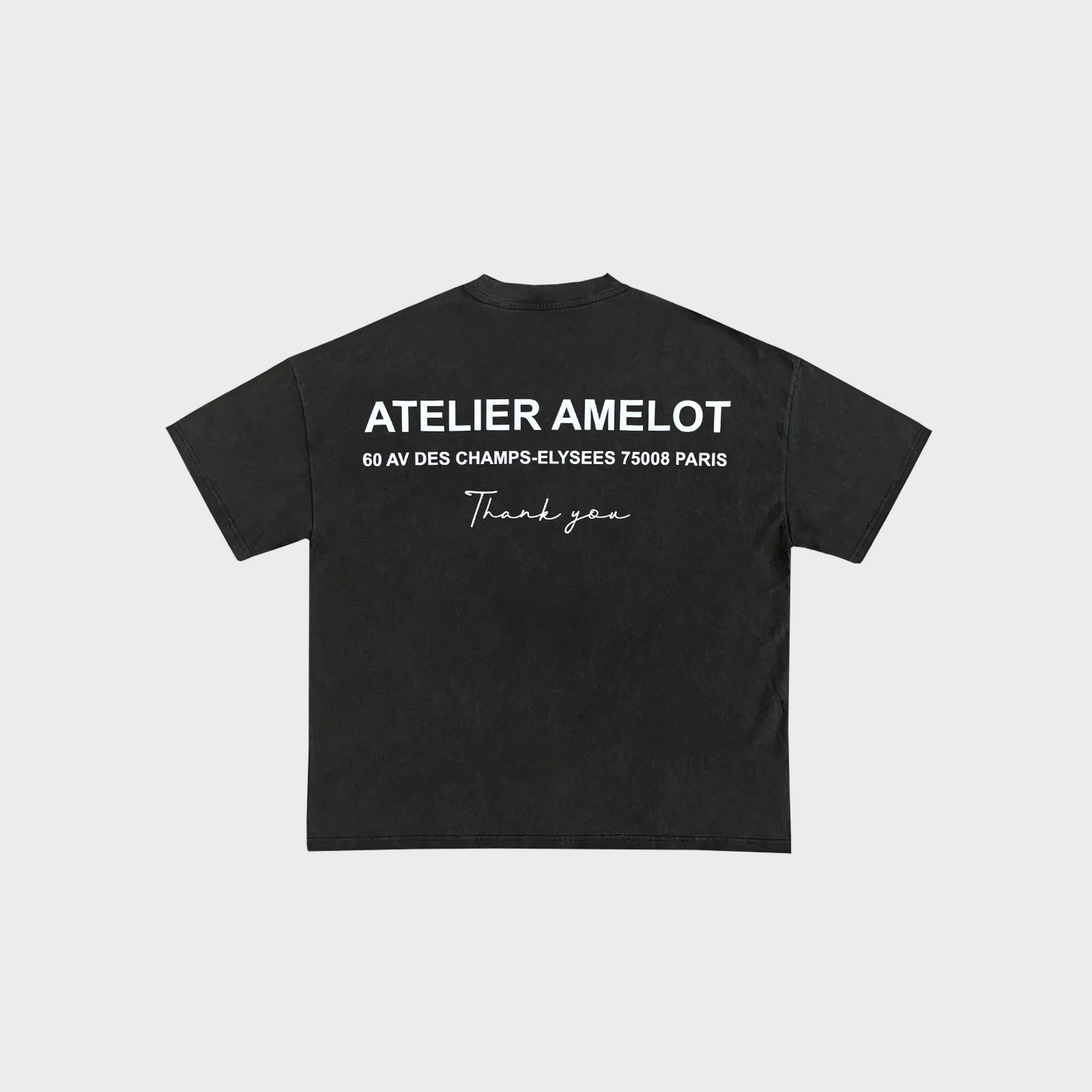 Atelier Amelot - T-shirt Luxe Vintage Black Thank you Champs-Elysées - Manches courtes
