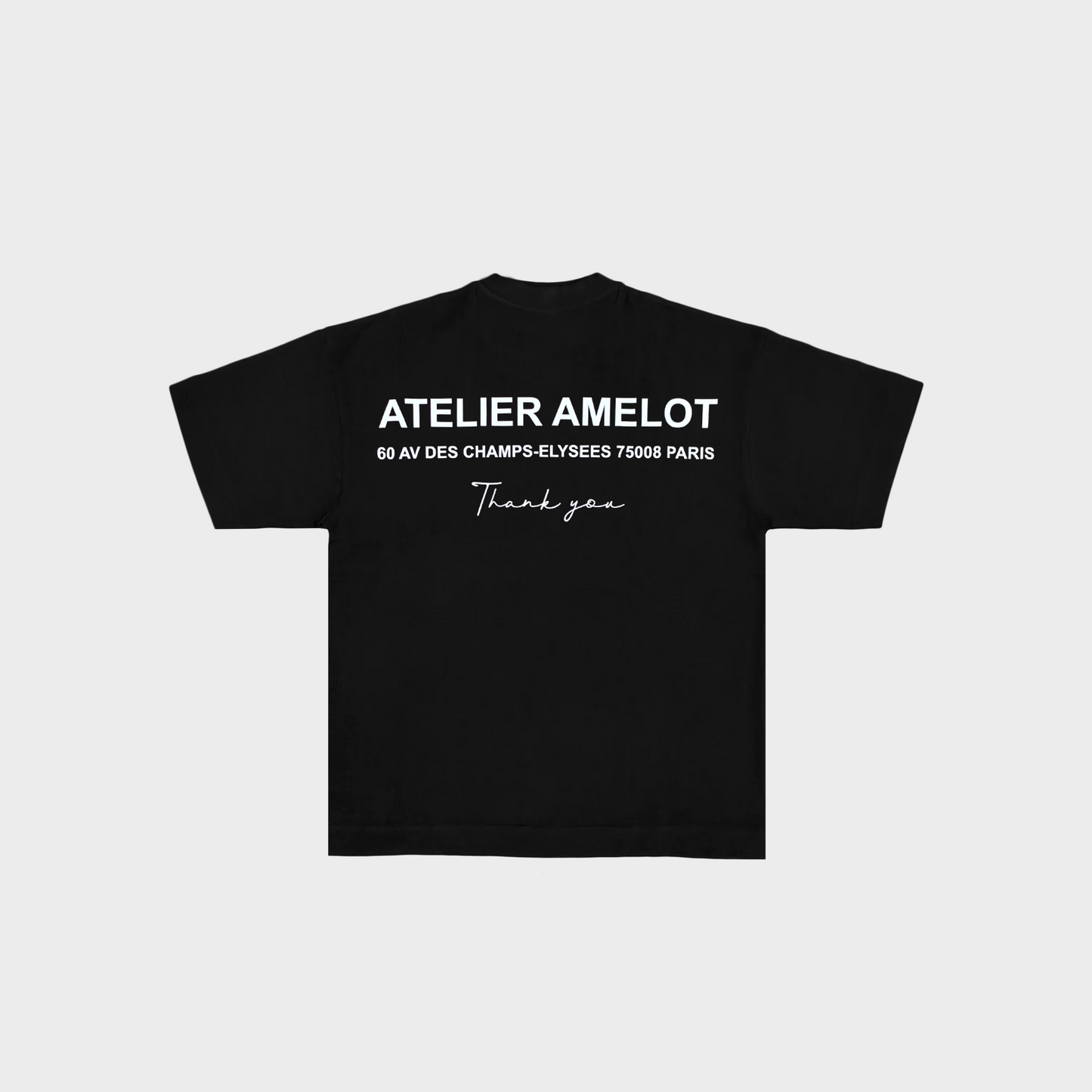 Atelier Amelot - T-shirt luxe Black Thank you Champs-Elysées - Coupe Regular