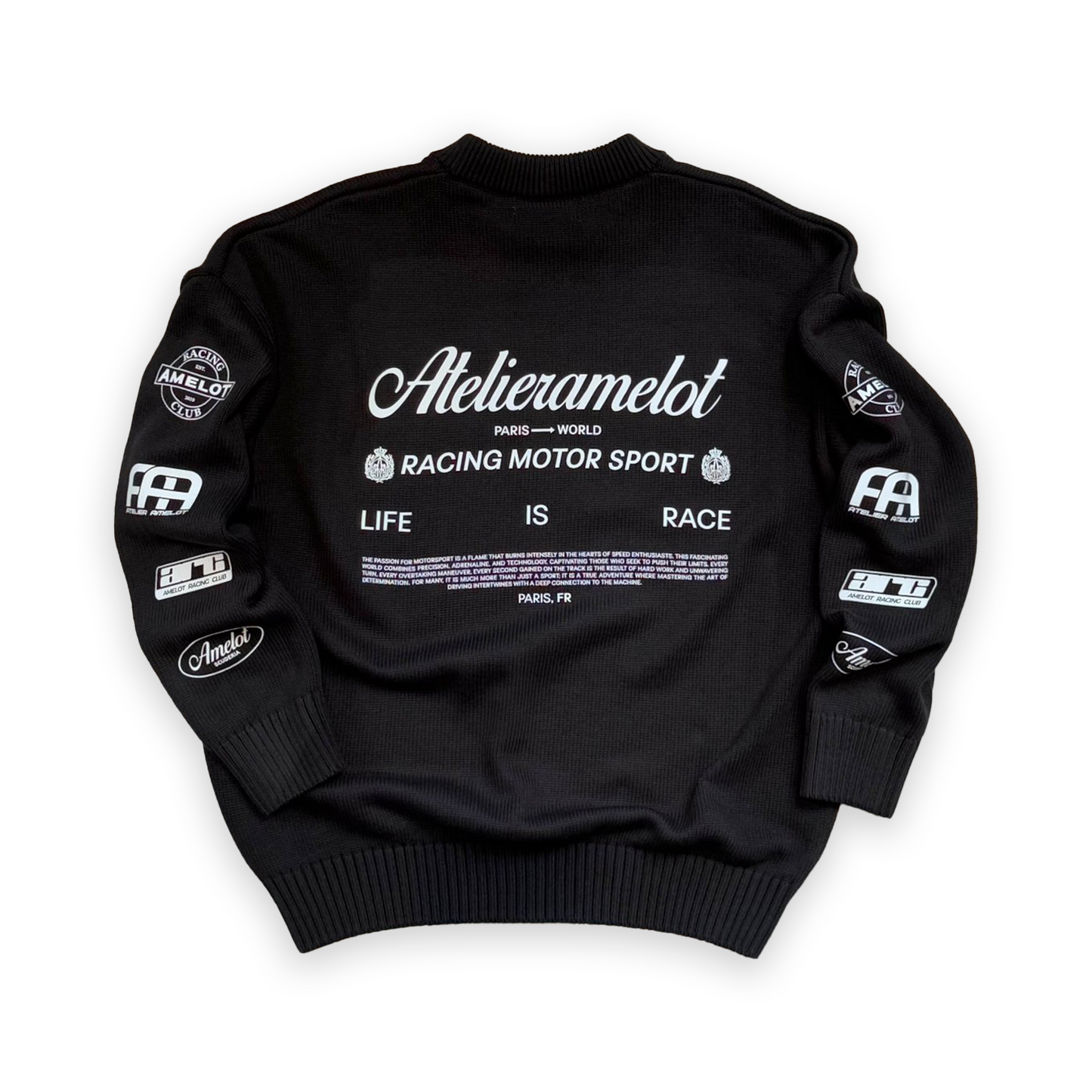 Atelier Amelot - Sweat Wool Luxe Black Racing - Coupe Oversize