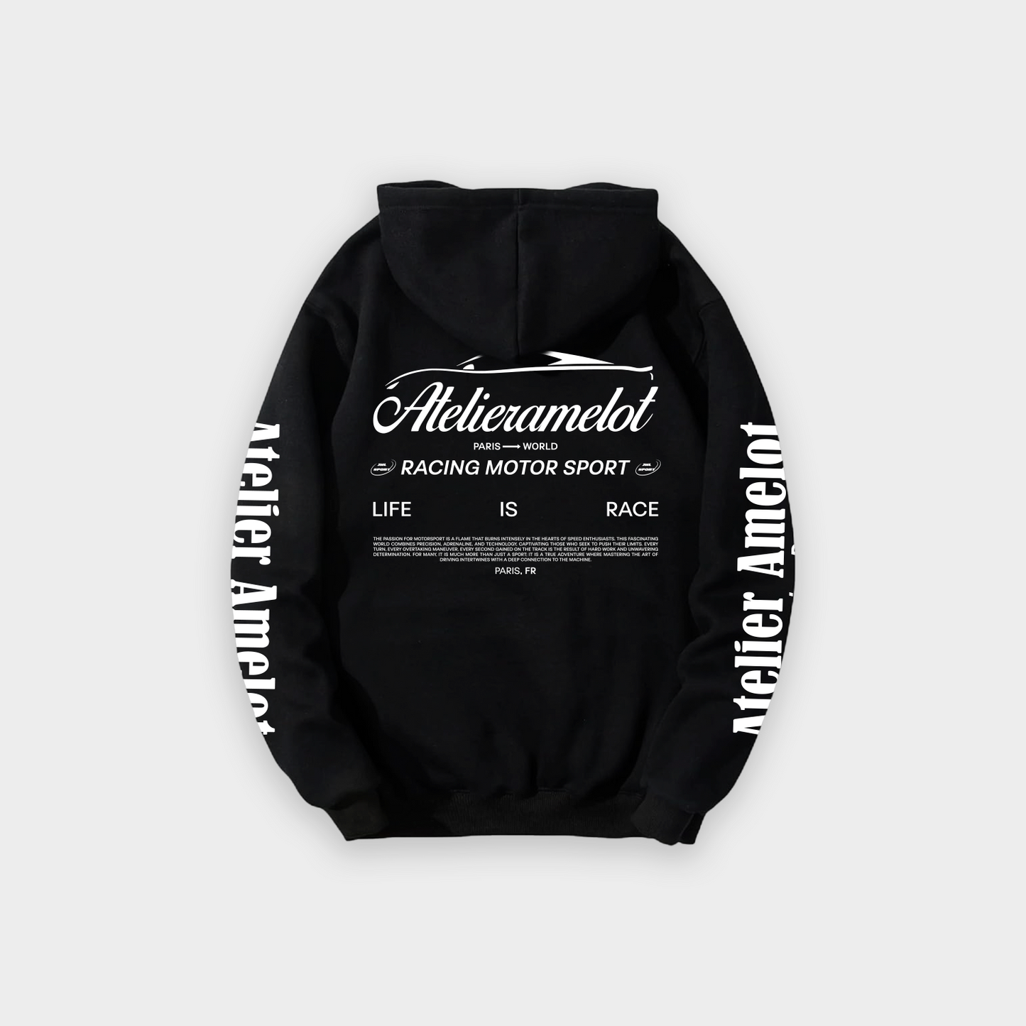 Atelier Amelot - Hoodie Luxe Vintage Black RCAA Le Mans - Coupe Oversize