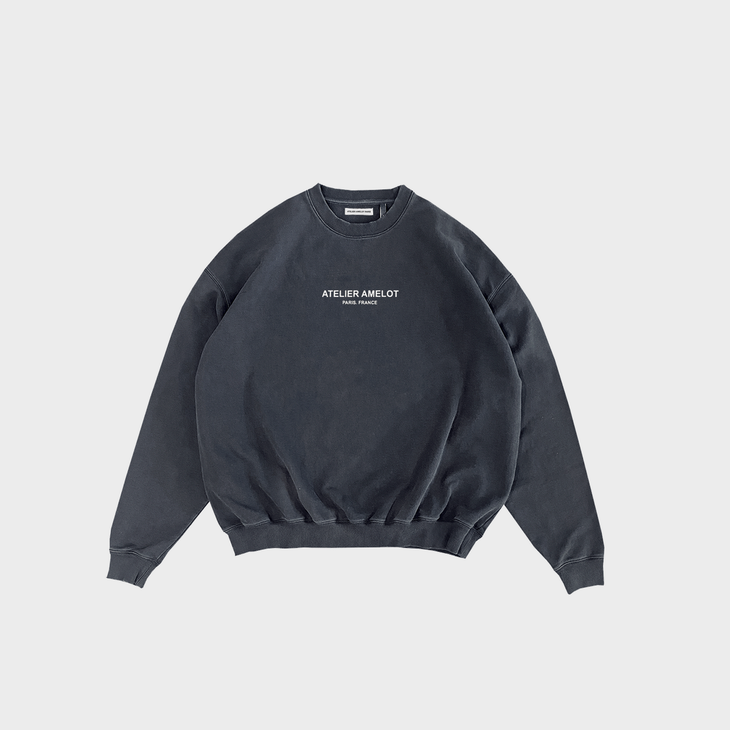 Atelier Amelot - Crewneck Luxe Vintage Black Thank you Champs-Elysées - Coupe Oversize