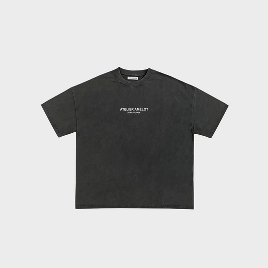 Atelier Amelot - T-shirt Luxe Vintage Black Thank you Champs-Elysées - Manches courtes